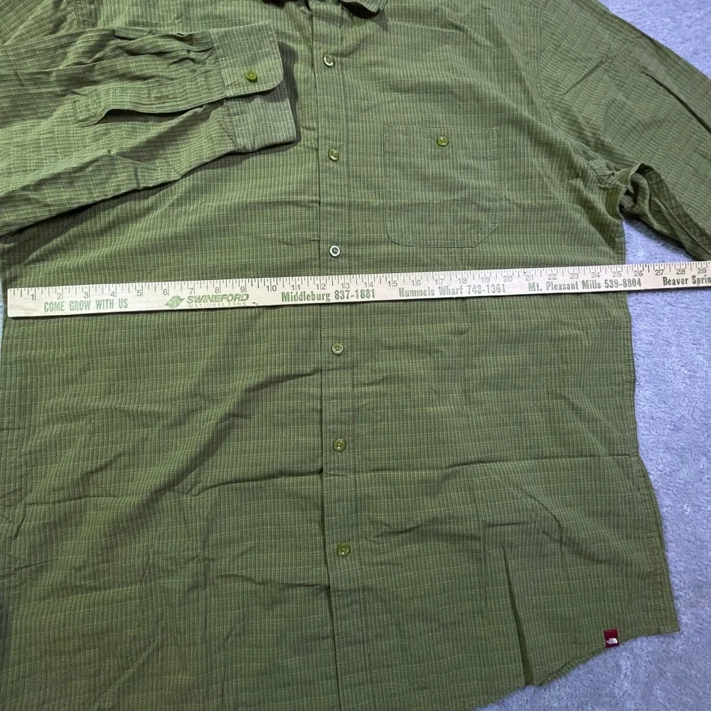 The North Face Mens Long Sleeve‎ Button Up Shirt Green Plaid XXLT XX Large Tall